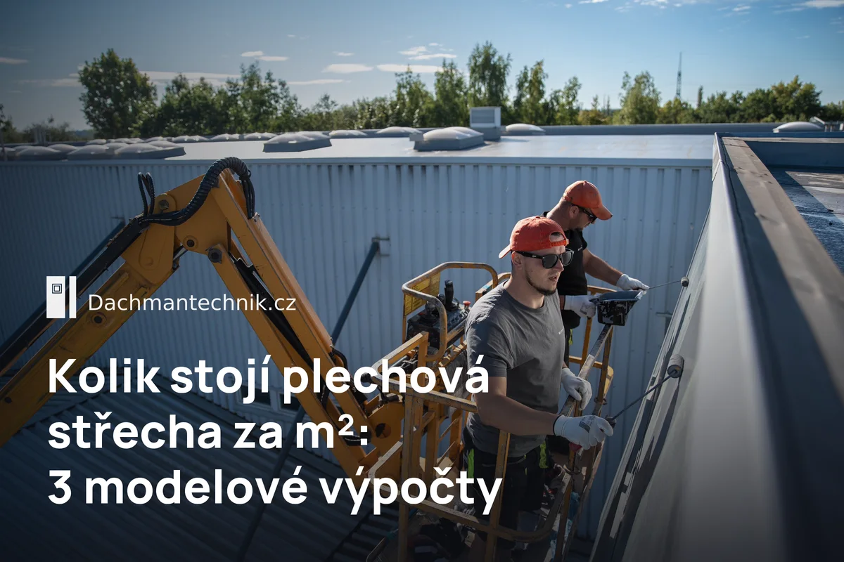 Renovace plechové střechy haly z pracovní plošiny – plechová střecha cena