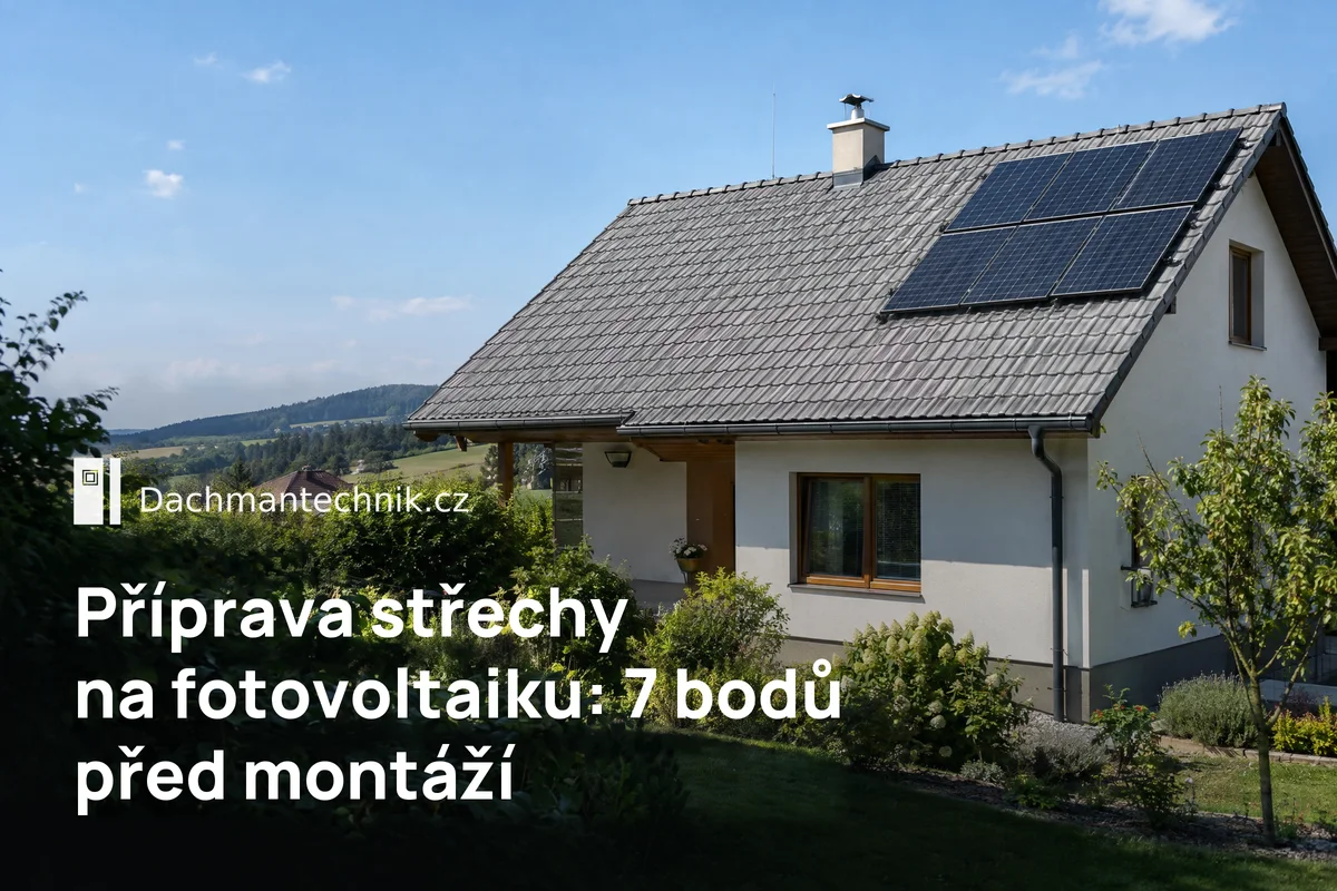 Betonová tašková střecha připravená na montáž fotovoltaiky – příprava střechy na fotovoltaiku