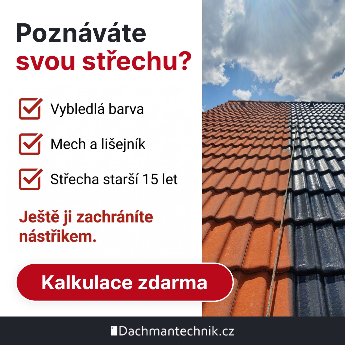 Vybledlá barva, mech a lišejník nebo střecha starší patnácti let? Ještě ji zachráníte nástřikem